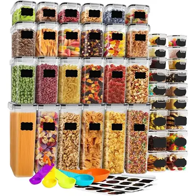 42 Pack Food Storage Containers Set with Lids Airtight Plastics Food Storage Container for Cereal
