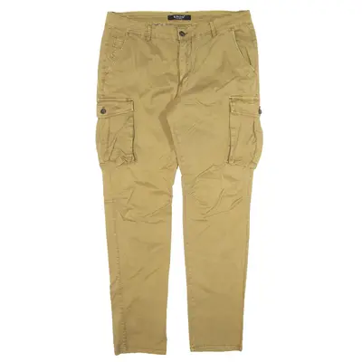 ENOS Cargo Trousers Beige Slim Tapered Womens W34 L29