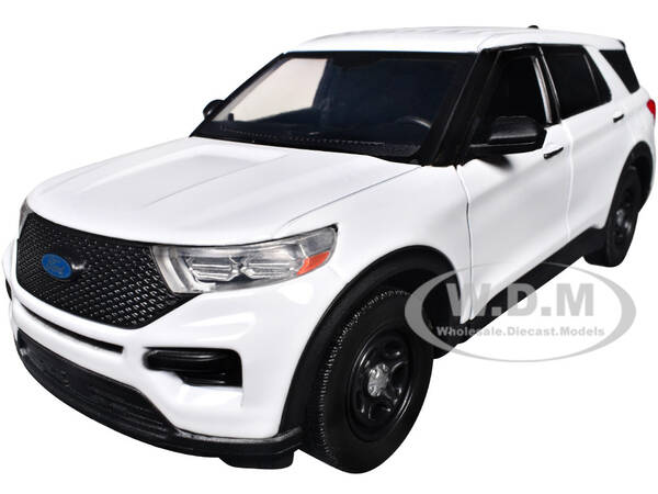 2022 Ford Police Interceptor Utility Unmarked White Builder's Kit Law Enforcement and Public Service Series 1/24 Diecast ...