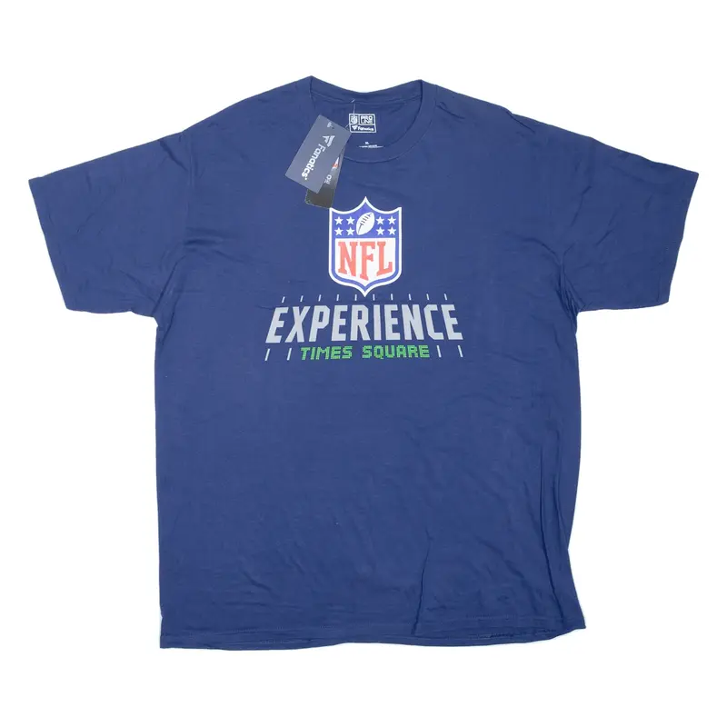 FANATICS NFL Times Square USA T-Shirt Blue Short Sleeve Mens XL