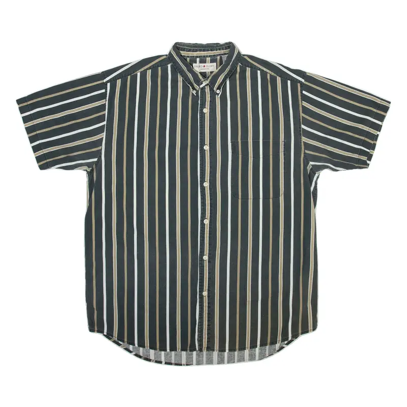FADED GLORY Mens Shirt Grey Striped L