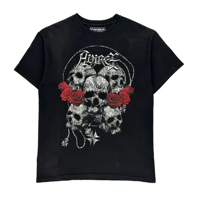 Avirex Graphic T-Shirt - Medium Black Cotton