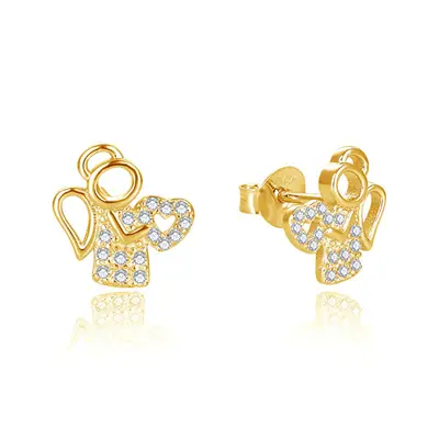 Beneto AGUP2666-gold tender angel earrings