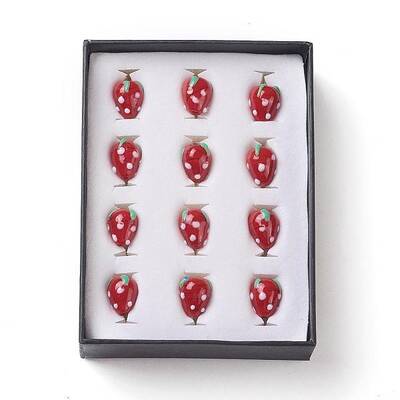 Strawberry Handmade Lampwork Beads