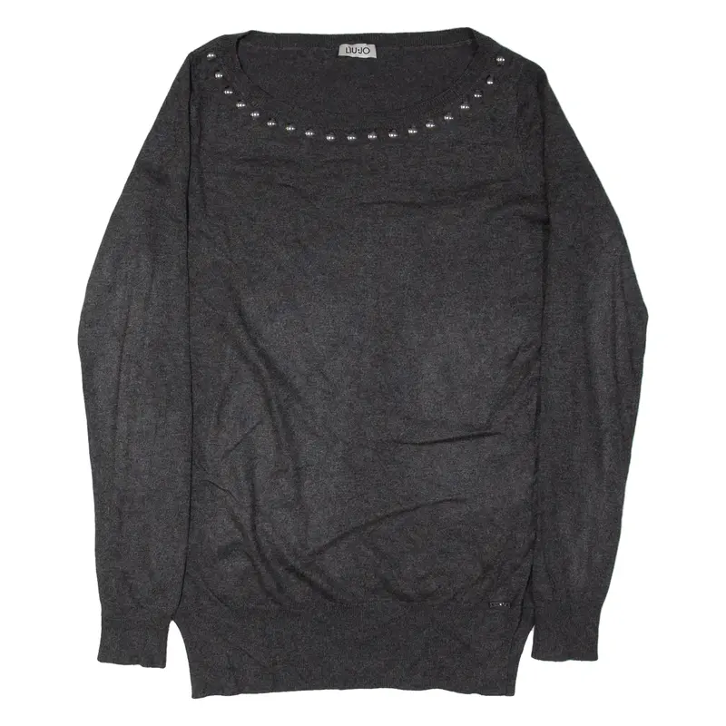 LIU JO Jumper Grey Tight Knit Viscose Womens XS