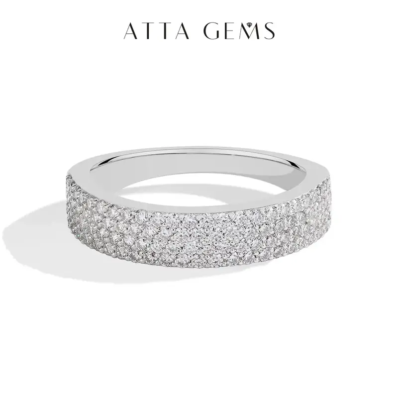 All Synthetic Moissanite Ring D Color 0.75CT Wedding Band Daily Party Wear Fine Jewelry Gift R223