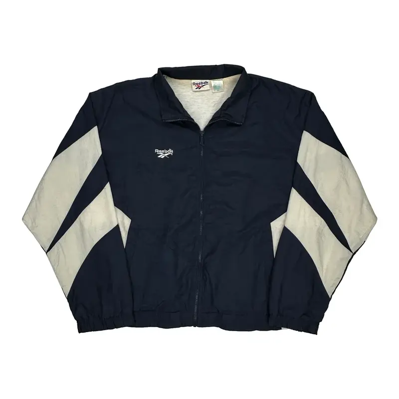 Reebok Track Jacket - XL Navy Polyester