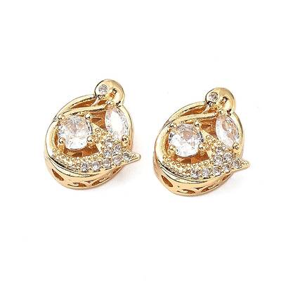 Brass Micro Pave Cubic Zirconia Beads