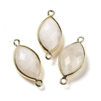 Natural Moonstone Faceted Connector Charms