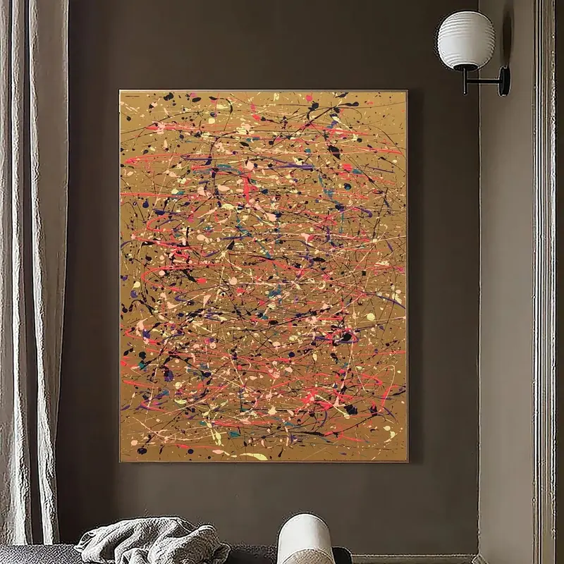 Original Jackson Pollock Style Paintings On Canvas Expressionist Art Handmade Painting Abstract Textured Fine Art | WILD REAC...
