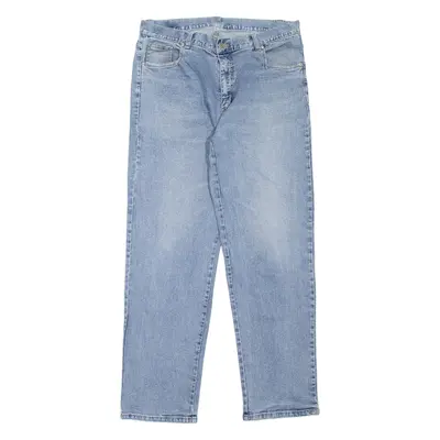 Mens Jeans Blue Regular Tapered Stone Wash W34 L31
