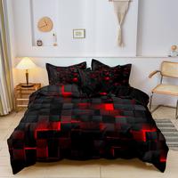 Geometric Pattern Bedding Set, 3 Counts/set Including 1 Count Duvet Cover & 2 Counts Pillowcase(without Pillow), Soft Comfort...