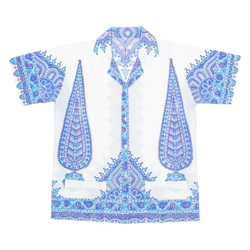 Mens Shirt White Silk Paisley M