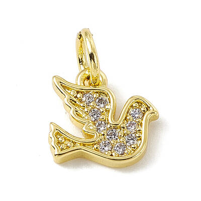 Brass Micro Pave Cubic Zirconia Charms