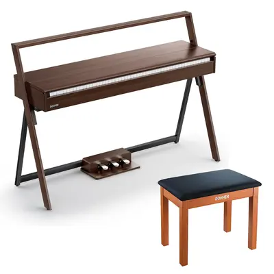 Donner OURA™ R300 Home Digital Piano - Walnut / Piano+White/Wooden Bench