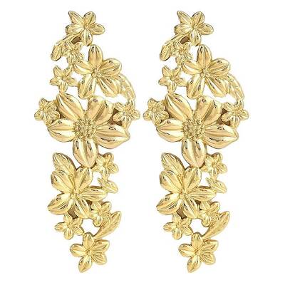 304 Stainless Steel Flower Stud Earrings