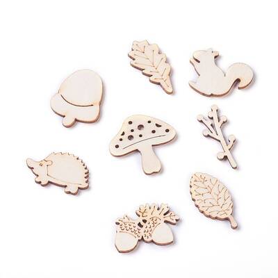 Forest Theme Wooden Cabochons