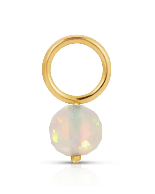 14K Fine One Love Birthstone Charms | Month/Gemstone: October - Opal | Metal Color: Solid Gold