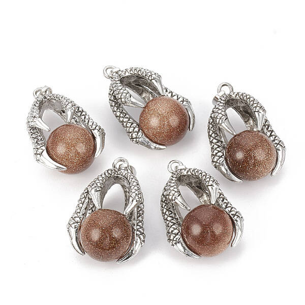 Synthetic Goldstone Pendants