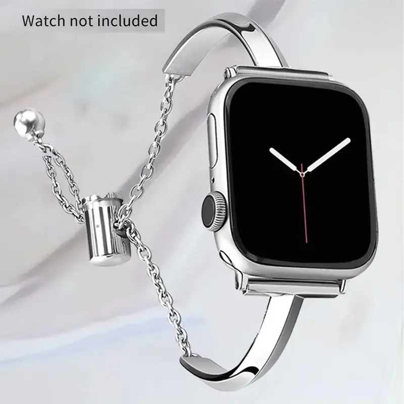 Metal Watch Band, 1 Count Fashion Ladies Bracelet Wristband Strap For Apple Watch iWatch Series 9 SE 8 7 6 5 4 3 2 1 41mm 40m...