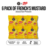 Pop Daddy 6 Pack of French's Mustard | Flavored Pretzels Sticks  | Healthy Gourmet Pretzels Snacks | 3oz Individual Bags | 6 ...