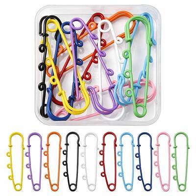 10Pcs 10 Colors Spray Painted Iron Brooch Findings