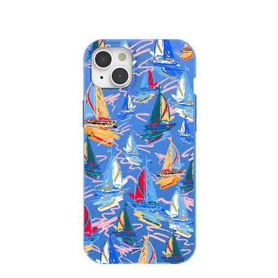 Electric Blue Dockside Dreams iPhone 15 Plus Case