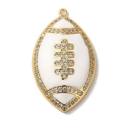 Rack Plating Brass Enamel with Cubic Zirconia Pendant