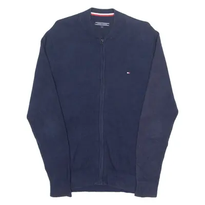 TOMMY HILFIGER Mens Cardigan Blue Tight Knit M