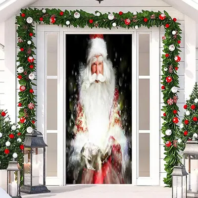 Real Santa Claus Bokeh Door Cover For Christmas - Aperturee