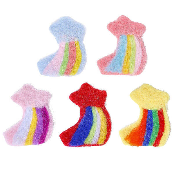 5Pcs 5 Colors Handmade Felt Needle Felting Rainbow Star Ornaments