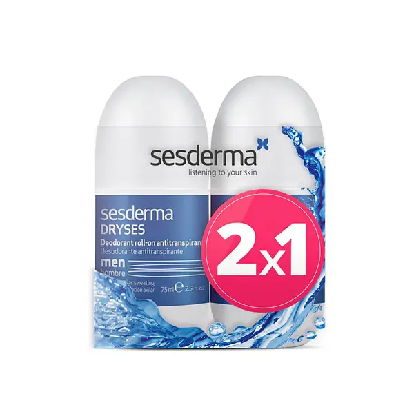 Sesderma Pack Dryses Deodorant Antiperspirant Roll On for Men 2x75ml