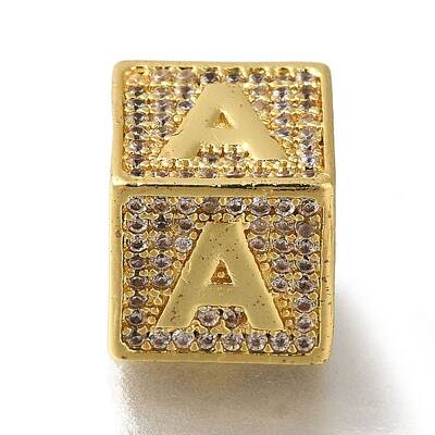 Brass Cubic Zirconia Beads