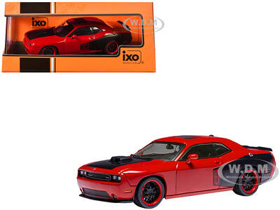 2009 Dodge Challenger SRT8 Red with Black Accents 1/43 Diecast Model by IXO Models