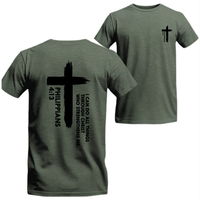 Philippians 4:13 T-Shirt – A meaningful design for those who cherish their faith, featuring an inspiring Bible verse, offer...