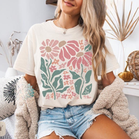 Comfort Colors Boho Daisy Flower Shirt, 90s graphic tees, comfort color t shirts, Cotton Unisex Streetwear T-Shirt, summer cl...