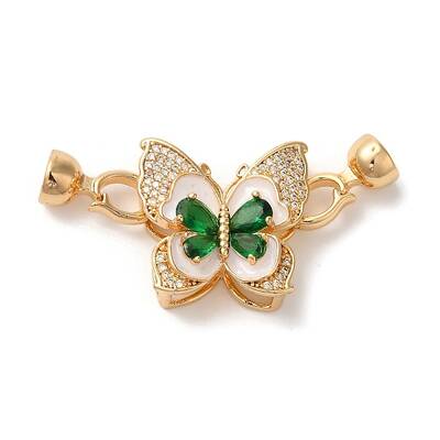 Brass Micro Pave Cubic Zirconia Fold Over Clasps