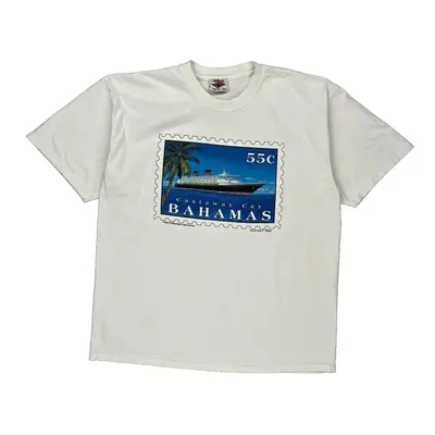 Bahamas Disney Graphic T-Shirt - XL White Cotton