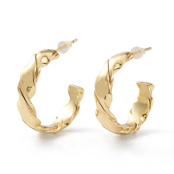 Brass Half Hoop Earrings