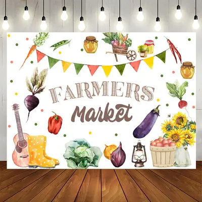 Aperturee Farmers Market Theme Cowboy Holiday Party Backdrop
