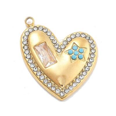 304 Stainless Steel Rhinestone Pendants