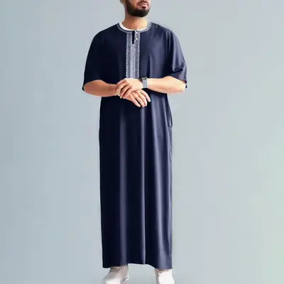 Thobe muslim men - Elegant qamis for men - Thobe with Premium quality finishes .