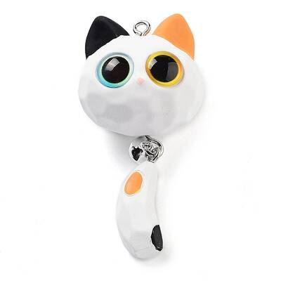 Opaque Resin Kitten Bell Big Pendants
