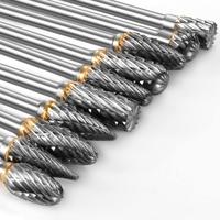 10Pcs Carbide Burr Set Compatible Rotary Tool Die Grinder Bits Rotary File Rasp with 1/8\