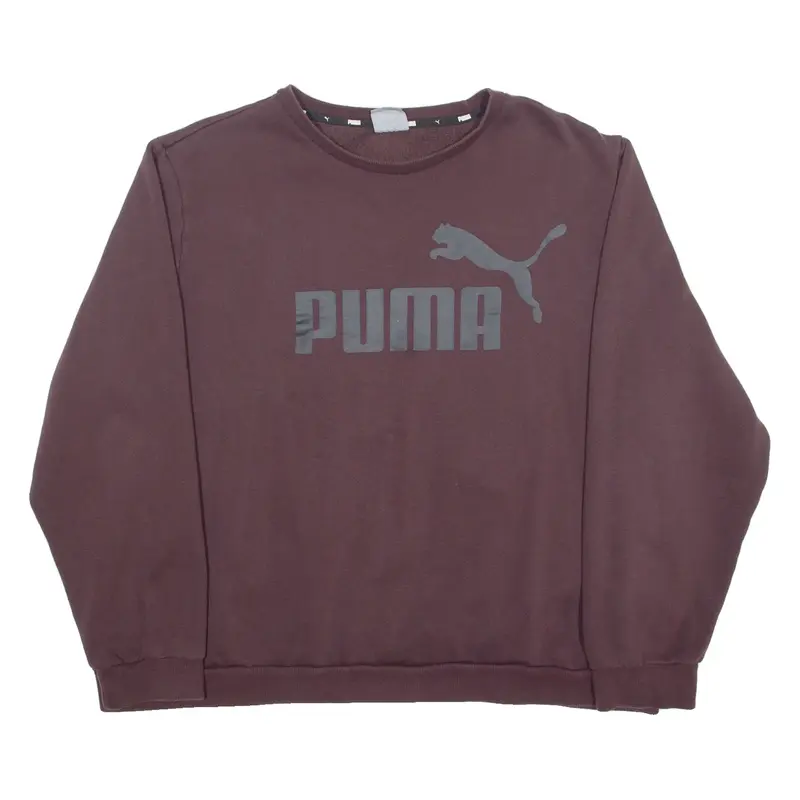 PUMA Mens Sweatshirt Maroon Crew Neck 2XL