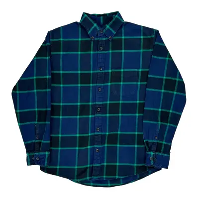 Unbranded Checked Flannel Shirt - Medium Blue Cotton