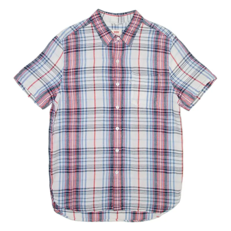 LEVI'S Mens Shirt White Check S