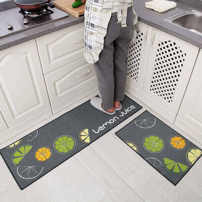 Household Water-absorbent And Oil-proof Anti-slip Mat Bath And Bathroom Foot Mat | Color: 4style | style: 2pcs set