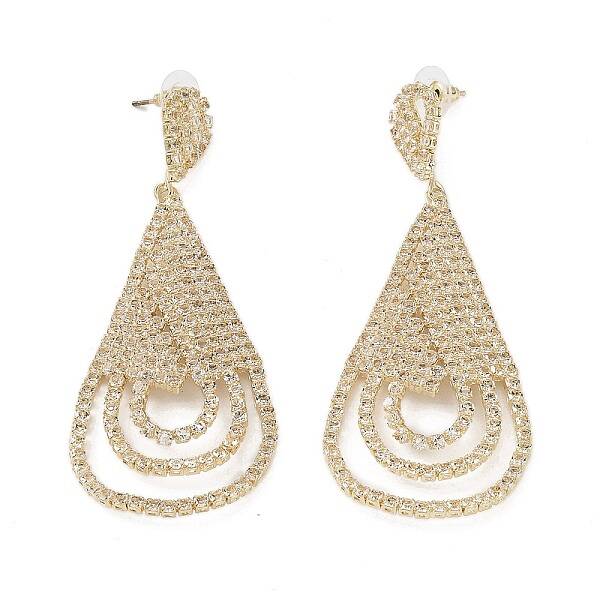 Brass Micro Pave Cubic Zirconia Stud Earrings