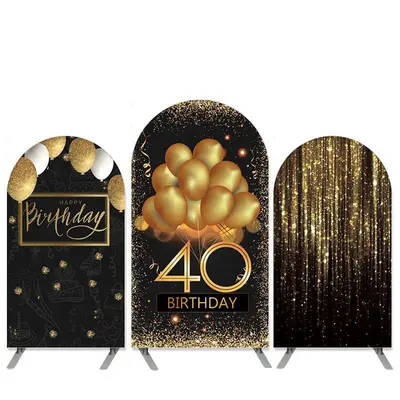 Aperturee Gold Glitter Balloons Theme 40Th Birthday Arch Backdrop Kit | Chiara Wall Backdrop Diy | Circle Arch Backdrop Diy |...